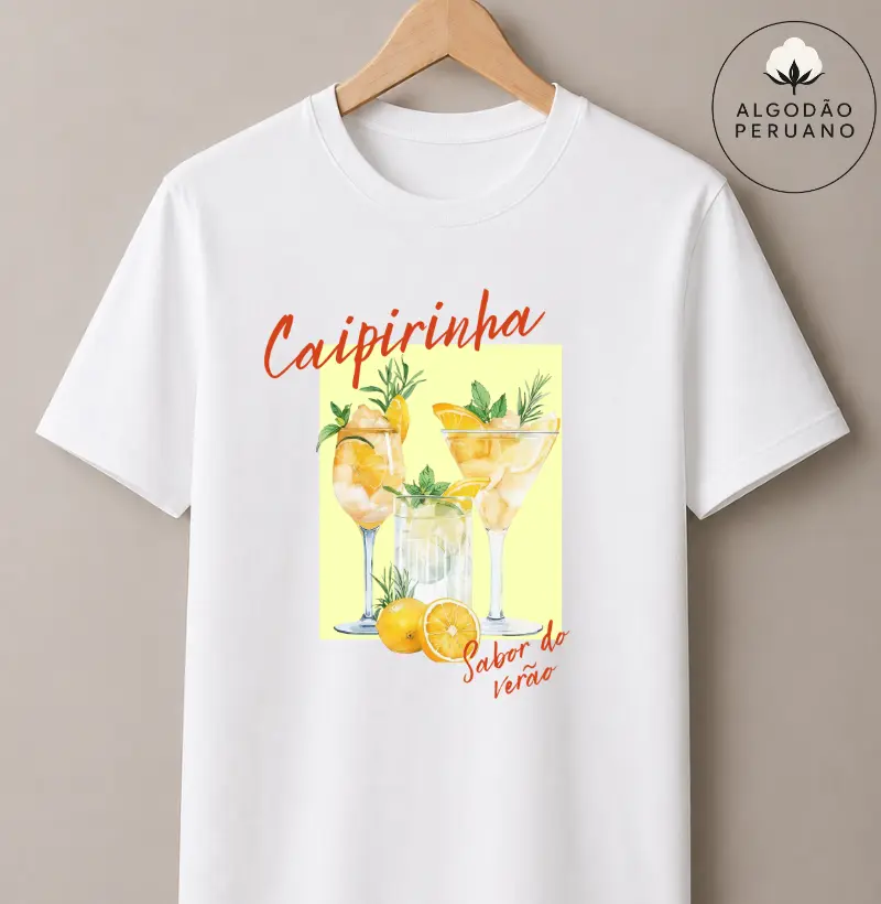 Camiseta Algodão Peruano Caipirinha – Sabor do Verão