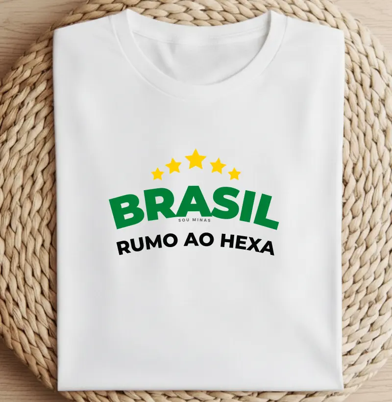 Camiseta Brasil Rumo ao Hexa | Torcida Brasileira | Copa do Mundo