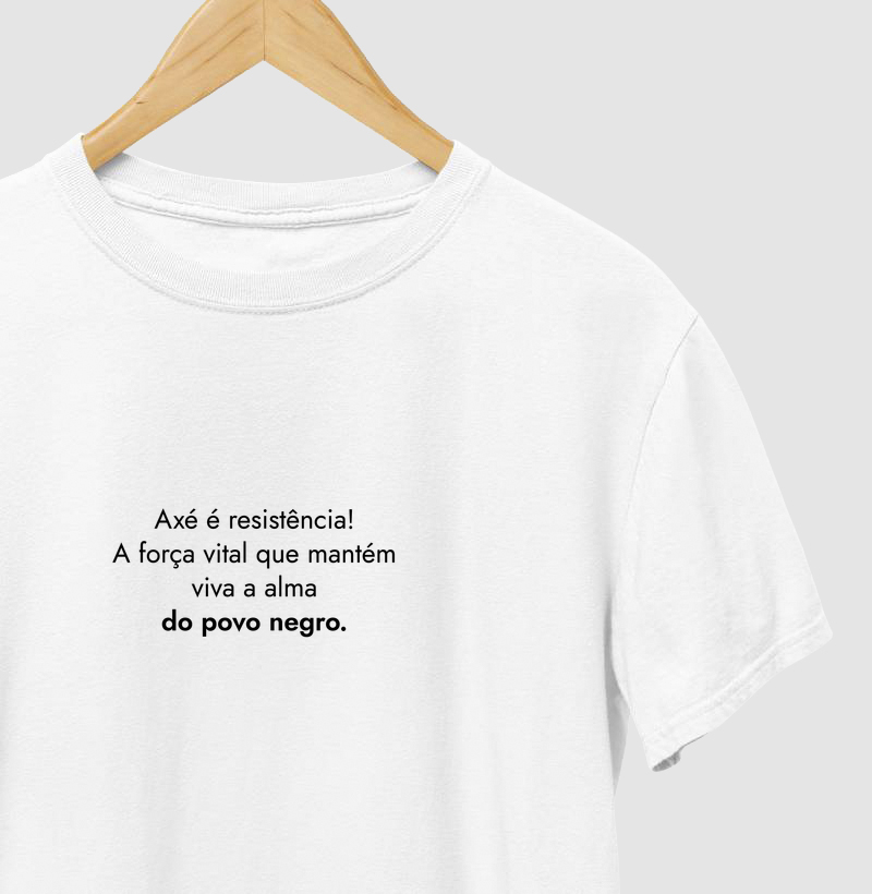 Camiseta Umbanda Axé é Resistência – Estampa Escura - Camiseta