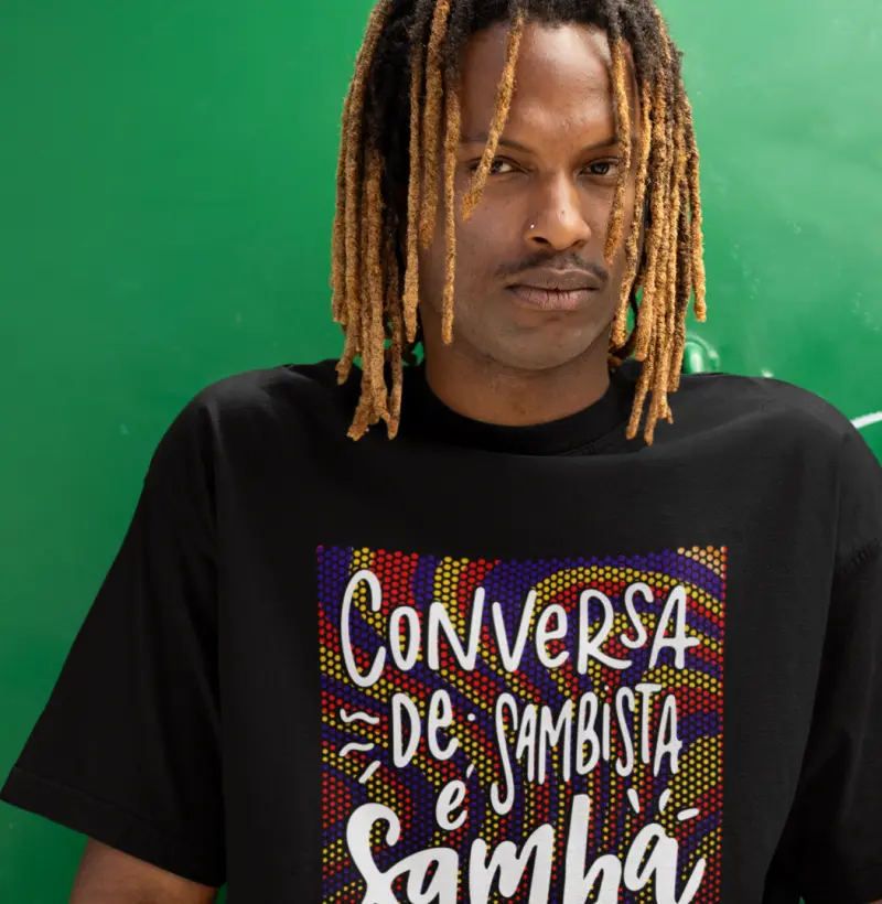 t-shirt 1/2 malha 30.1 100% algodão Conversa de Sambista Bira do R