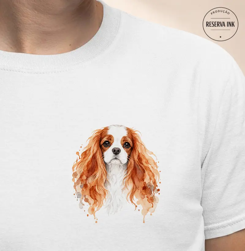 Cachorro Cavalier Aquarela Artístico