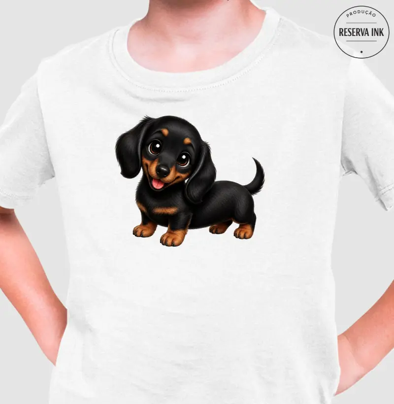 Dachshund Preto - Desenho Animado
