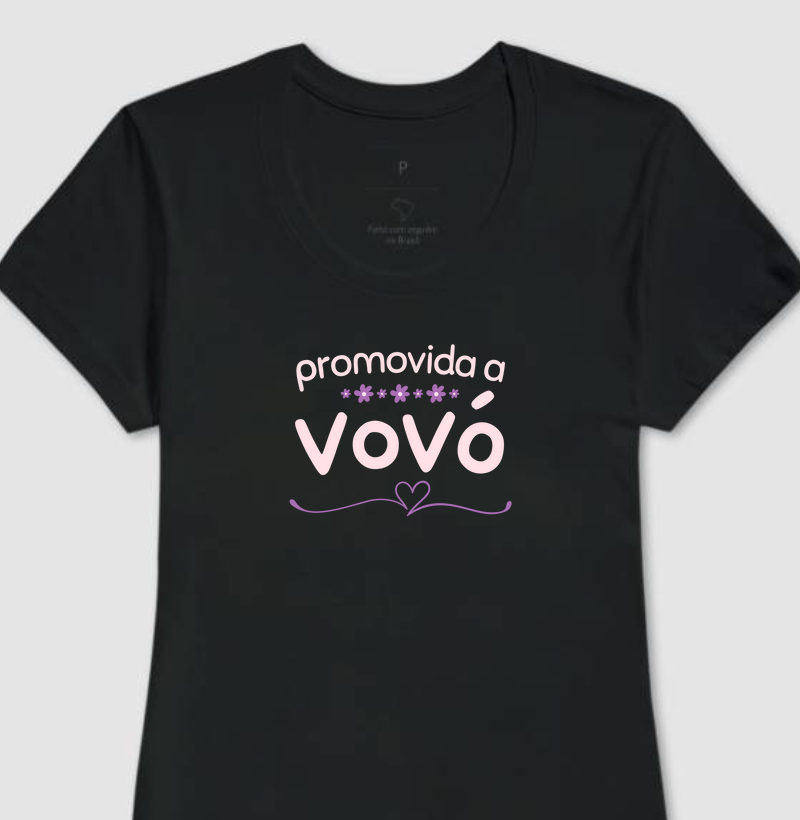 Promovida a Vovó - flores e corações