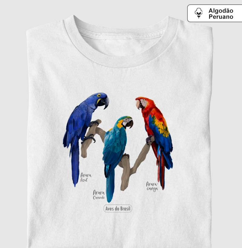 Aves do Brasil - Coletivo Araras - Algodão Peruano
