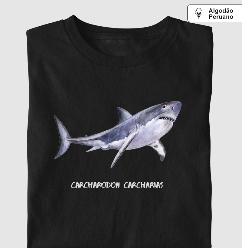 Carcharodon carcharias - Camiseta Algodão Peruano