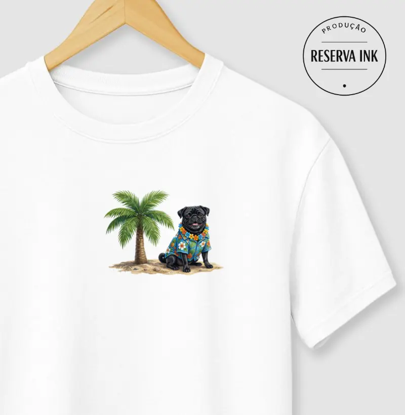Pug Preto - Férias