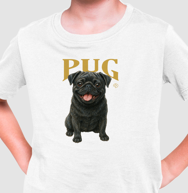 Pug Preto Vintage