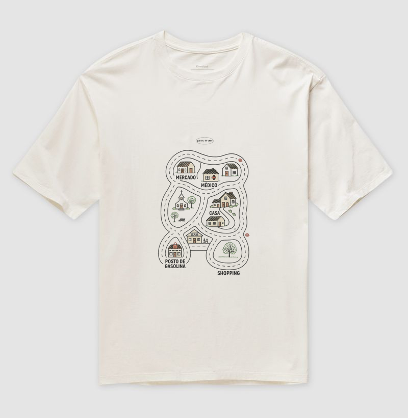 Camiseta Oversized pistinha de brincar cidade grande