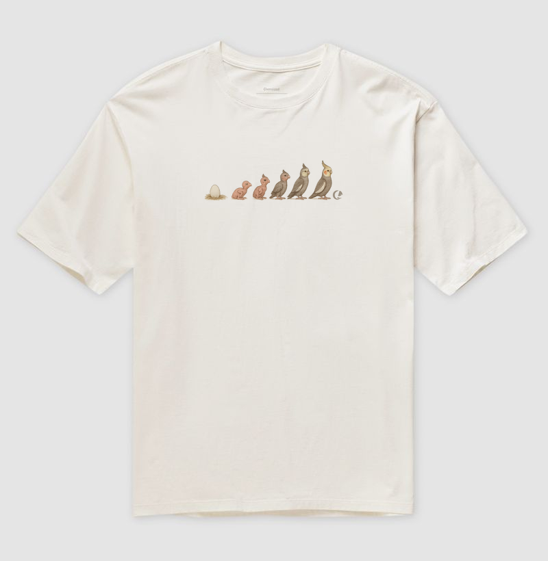 Camiseta Oversized Calopsita - Evolução 