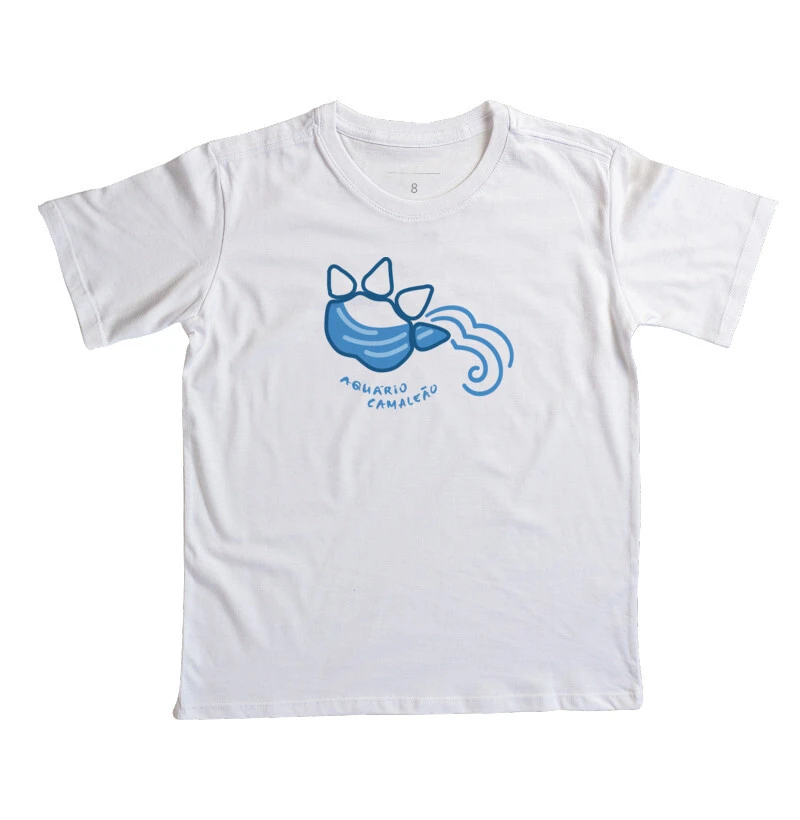 Camiseta Infantil Camaleão Signos - Aquário