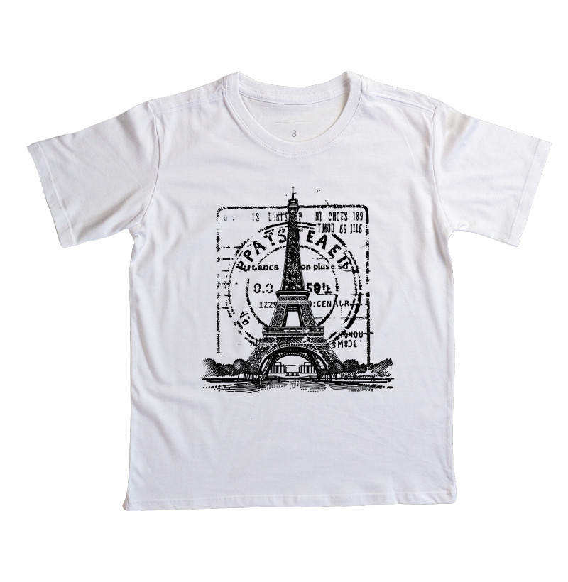 Camiseta Viagem - Carimbo Paris Eiffel
