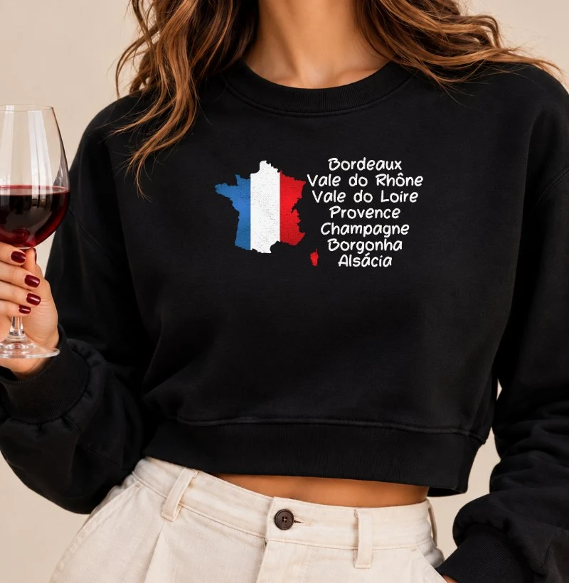 Regiões da França - Cropped Moletom