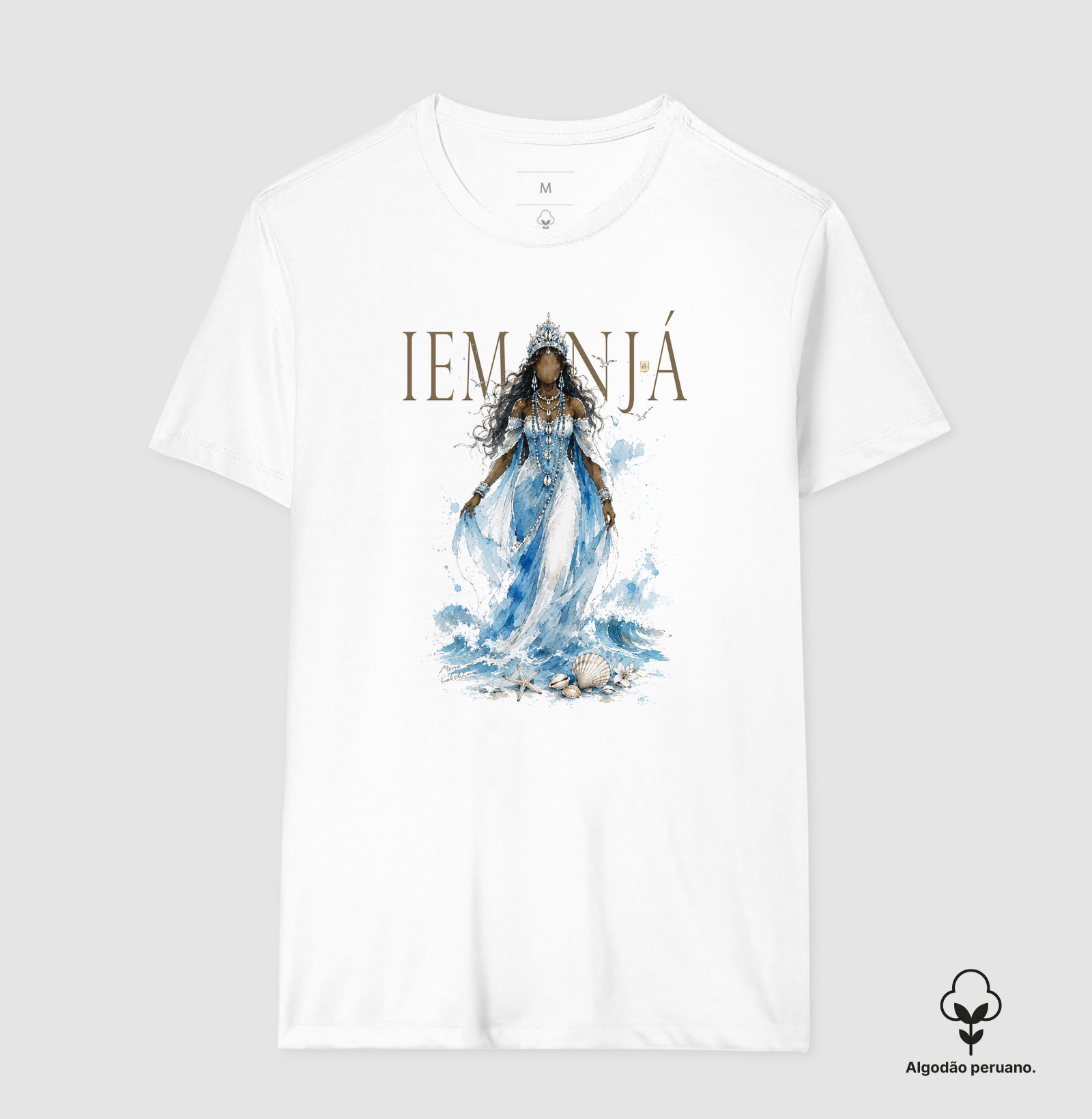 Iemanjá I Orixás Maria Patuá - Camiseta Algodão Peruano
