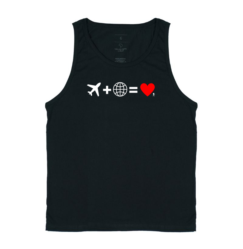 Camiseta Aviao Mais Mundo Igual Amor | Equacao Viagem Minimalista | Colecao Viciados em Viagem
