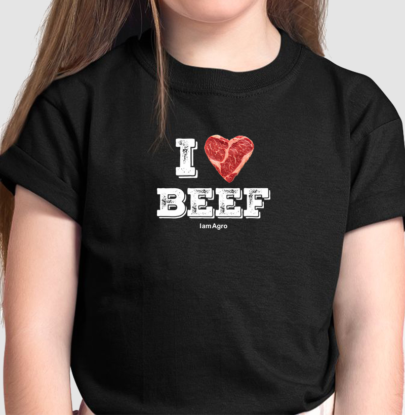 Camiseta Infantil I Love Beef 