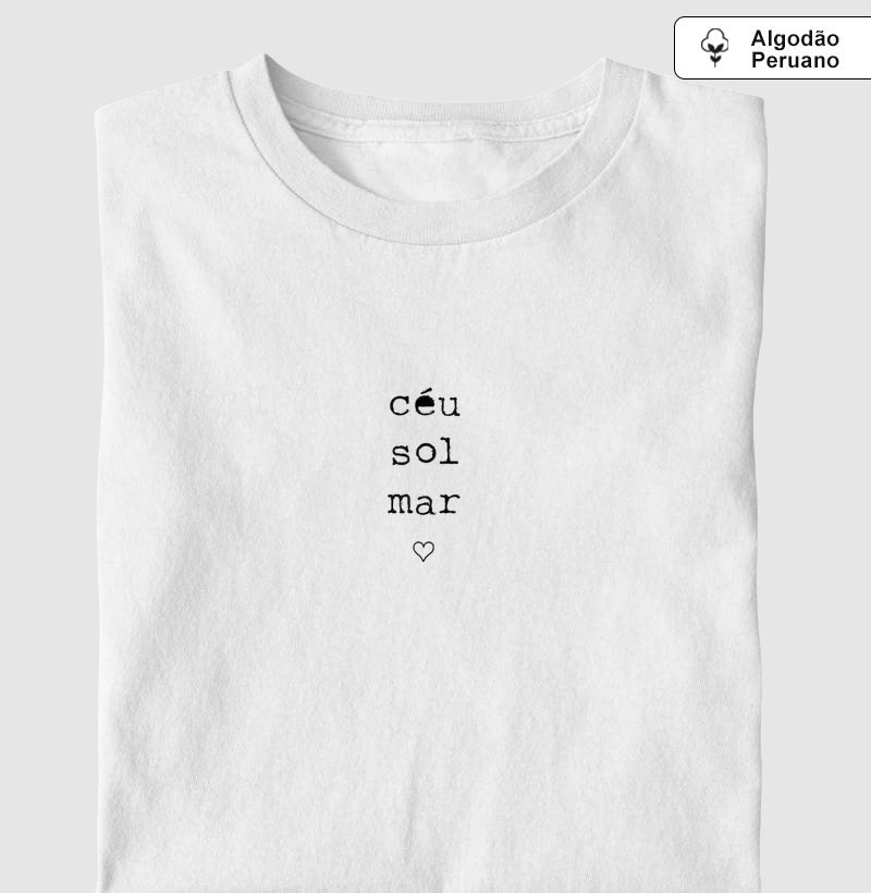 Céu Sol Mar - Camiseta - Camiseta Algodão Peruano