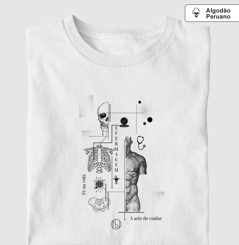 Camiseta Mosaico Enfermagem algodão peruano 