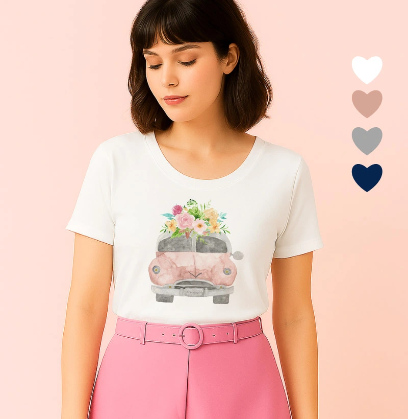 Camiseta Feminina Ilustrada Calhambeque