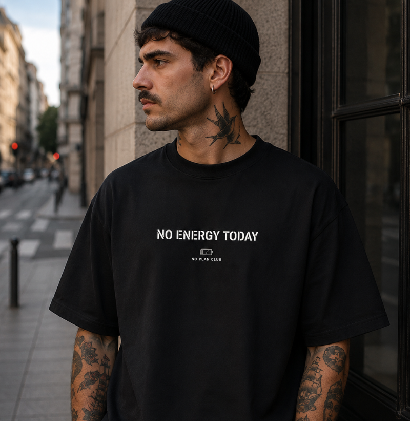 Camiseta Oversized No Energy Today – No Plan Club