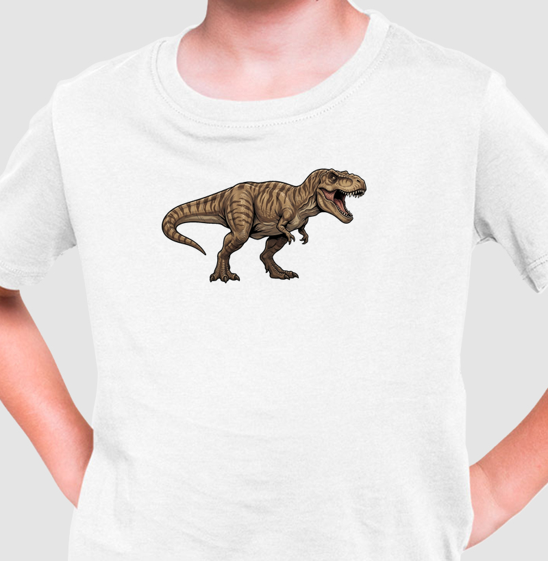 Camiseta Dinossauro T-rex Imponente Algodão Premium Dinoloco