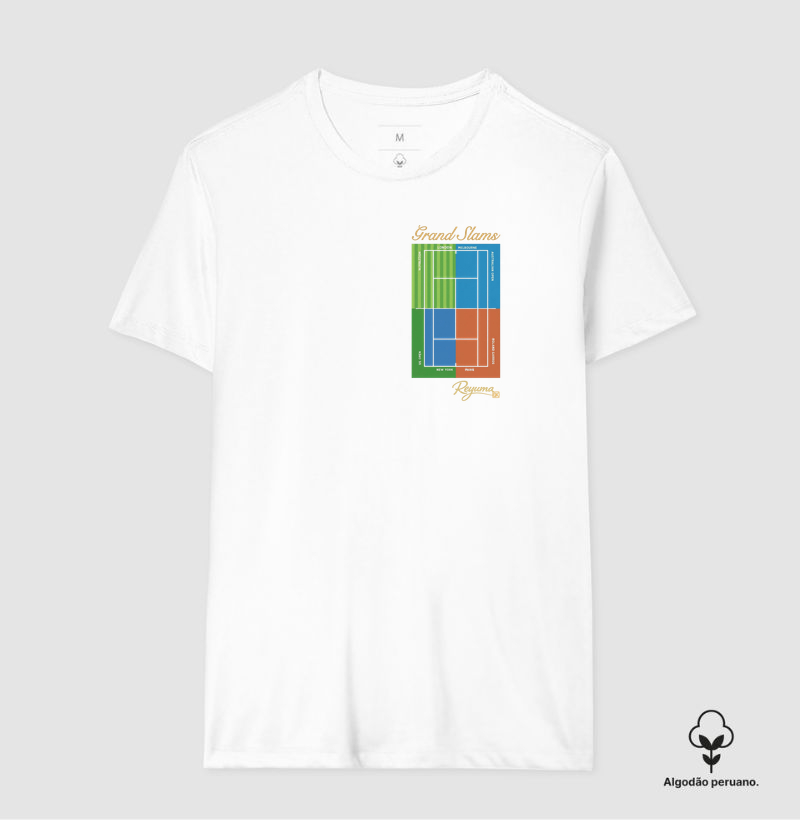 Camiseta Masculina, Feminina, Babylook e Unissex Tennis “Grand Slams” - Algodão Peruano