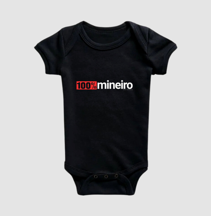 Body 100% Mineiro | Minimalista Moderna | Orgulho das Gerais - Body Infantil