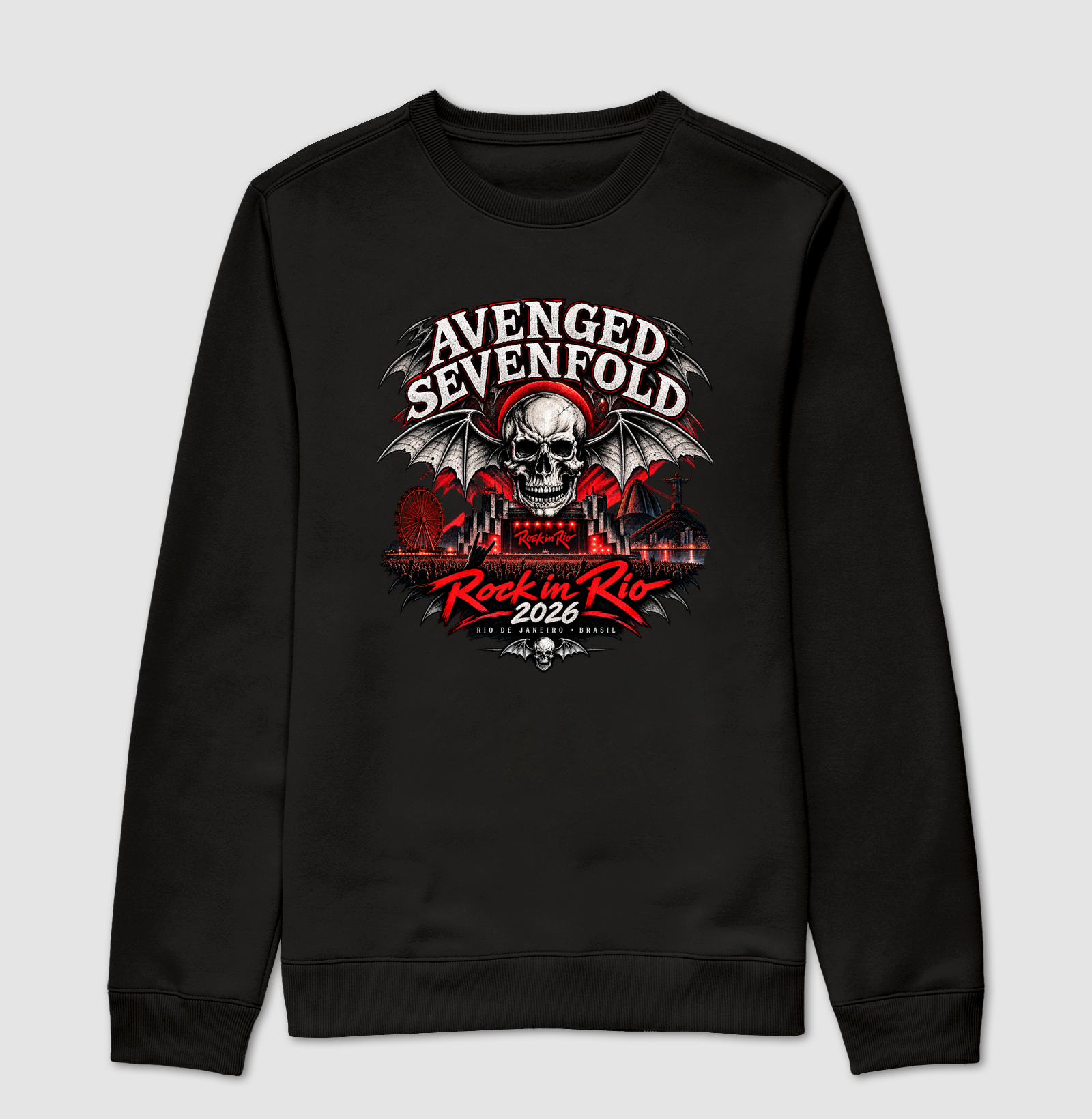 Avenged Sevenfold — Rock in Rio 2026 - Suéter Moletom