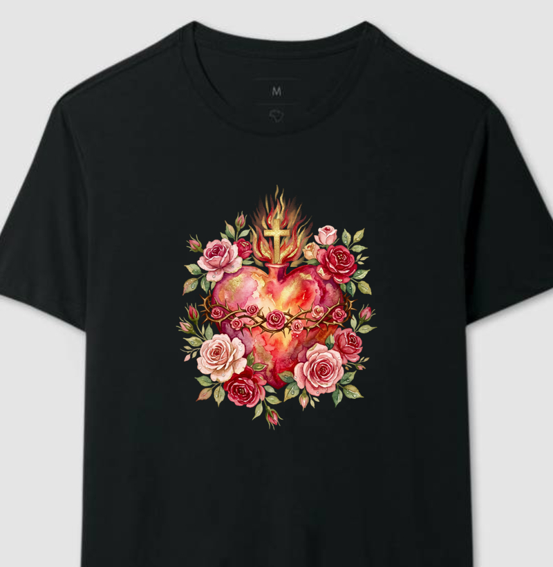 Sagrado Coração de Jesus com Rosas