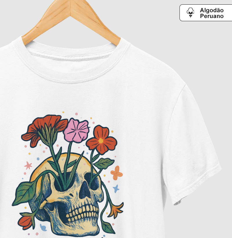 Camiseta Algodão Peruano - Flores do Caos