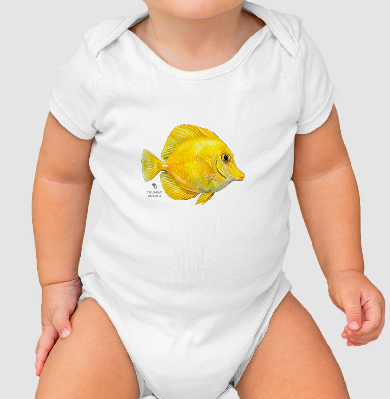 Peixes -  Cirurgião-amarelo - Body Infantil