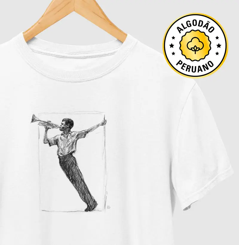Chet Baker Jazz - Arte - Camiseta Algodão Peruano