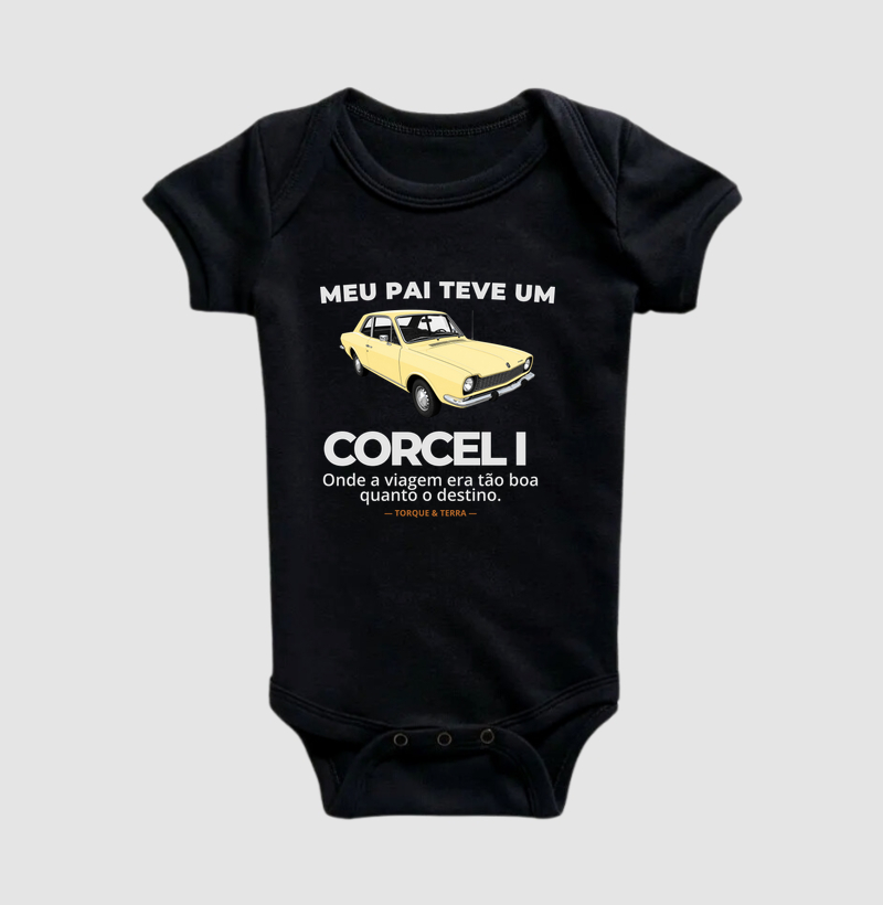 Meu pai teve um  - CORCEL I - amarelo - Body Infantil