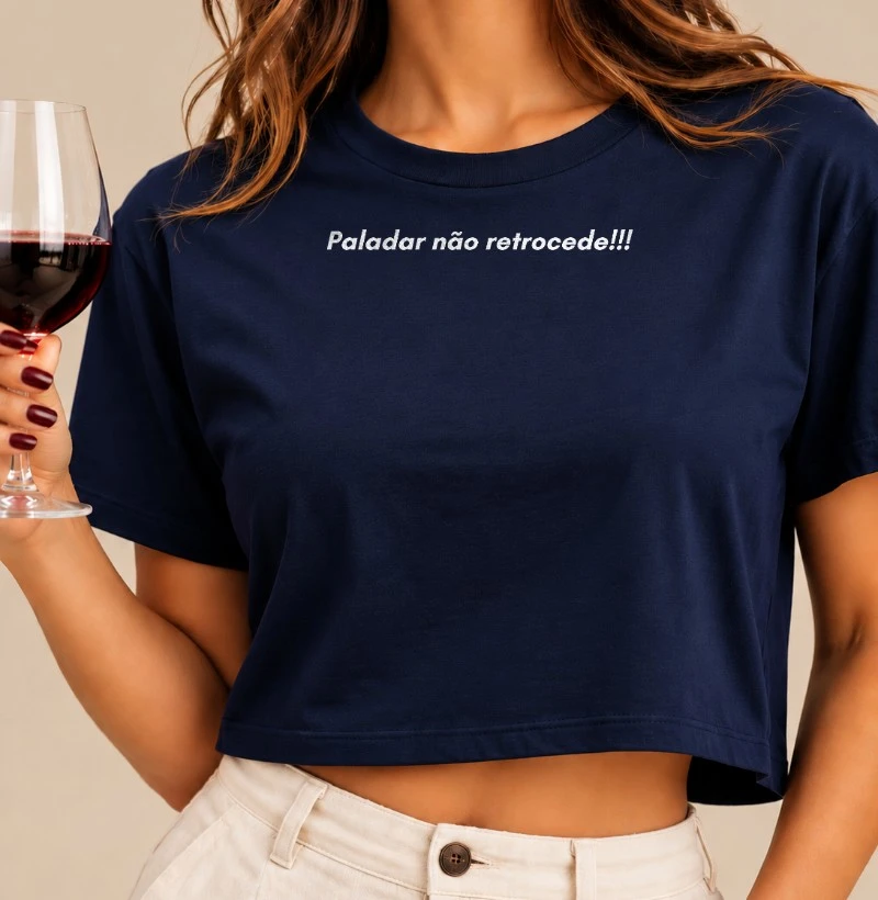 Camiseta Paladar não Retrocede - Cropped