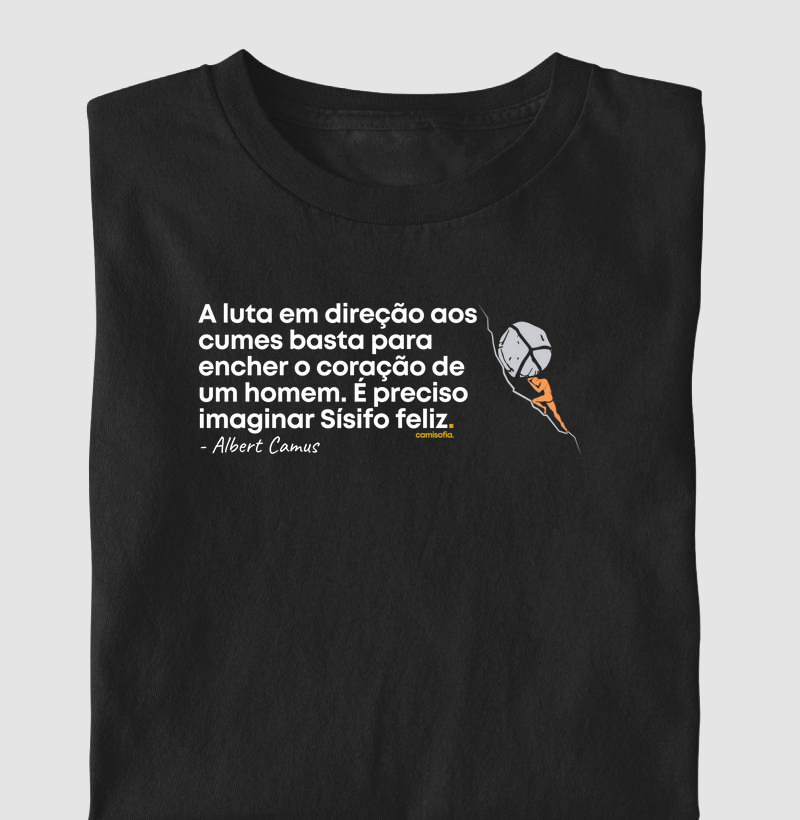 Camiseta Albert Camus - Sísifo Feliz na Luta