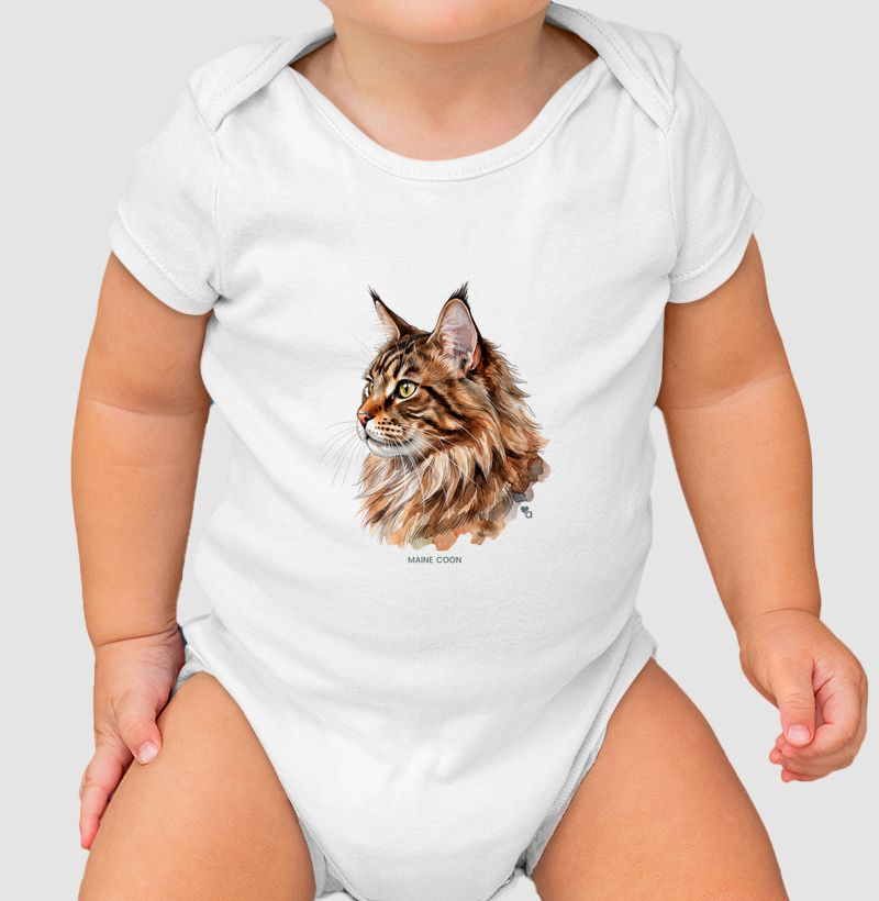Gatos - Maine Coon - Body Infantil - Body Infantil