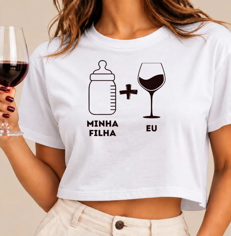 Camiseta Cropped Eu e Minha Filha