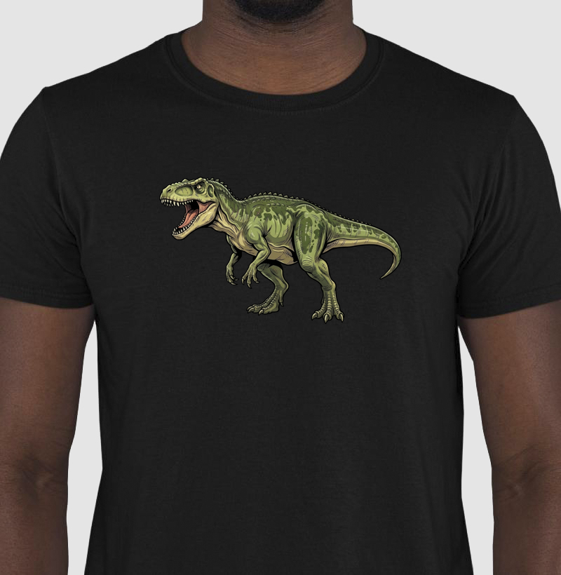 Camisa Algodão Estampada Dinossauro Giganotossauro Premium Dinoloco