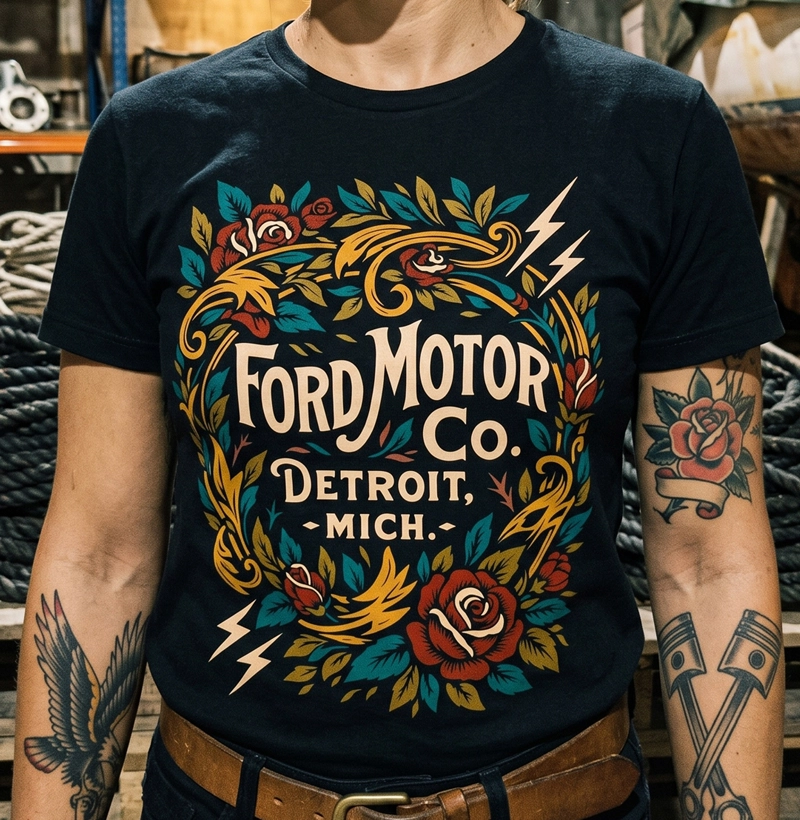 Camiseta Ford Motor Co. – Tradição Automotiva com Estilo Clássico