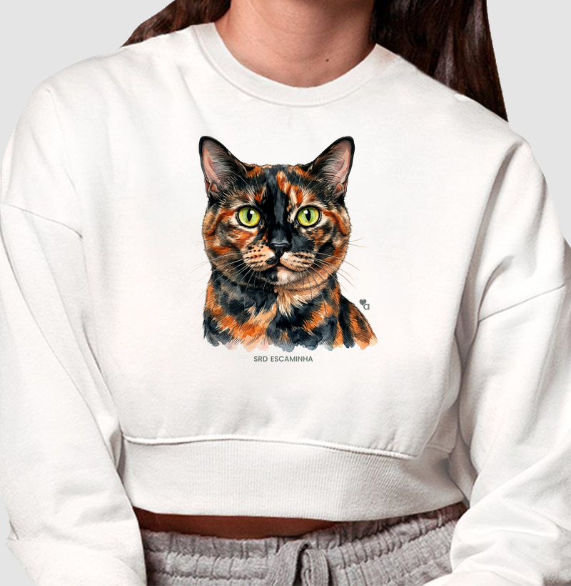 Gatos - SRD Escaminha - Moletom Cropped