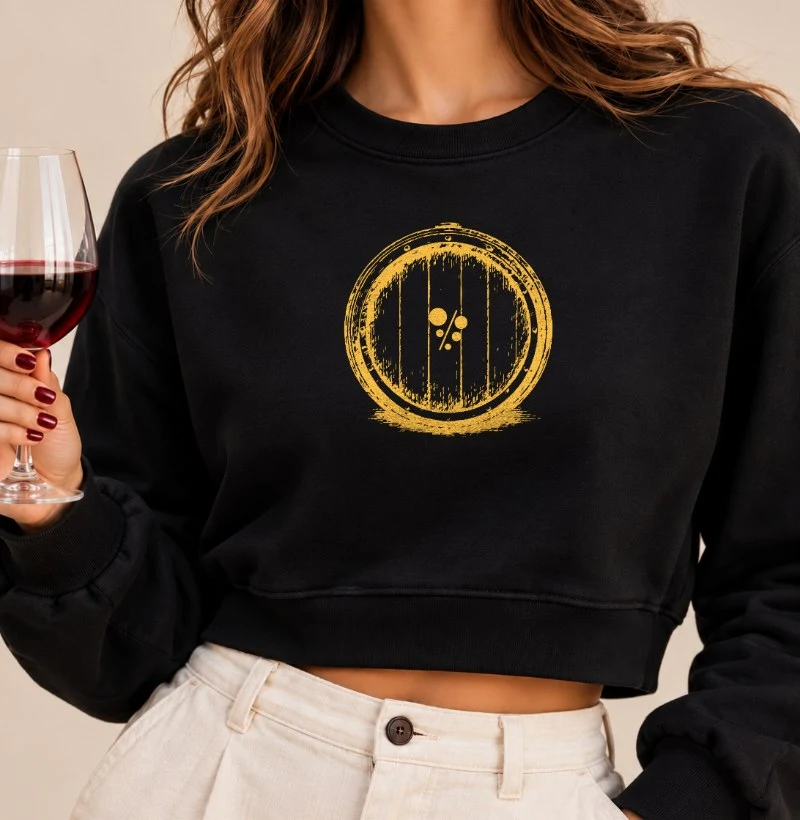 Moletom Cropped Brasil de Vinhos - Barrica Amarela - Cropped Moletom
