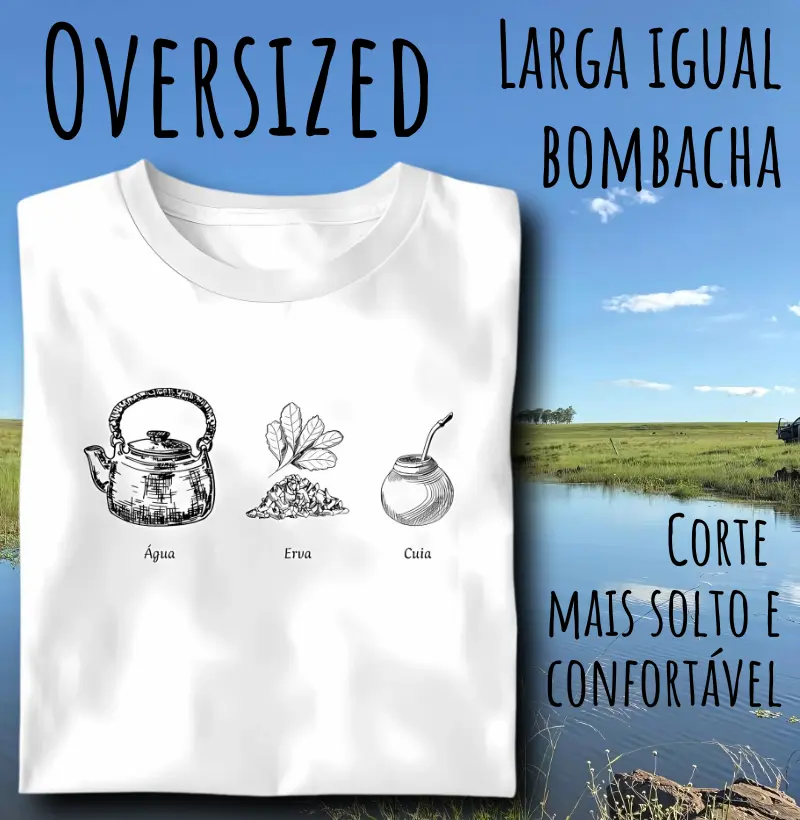 Camiseta Água Erva Cuia (Oversized)