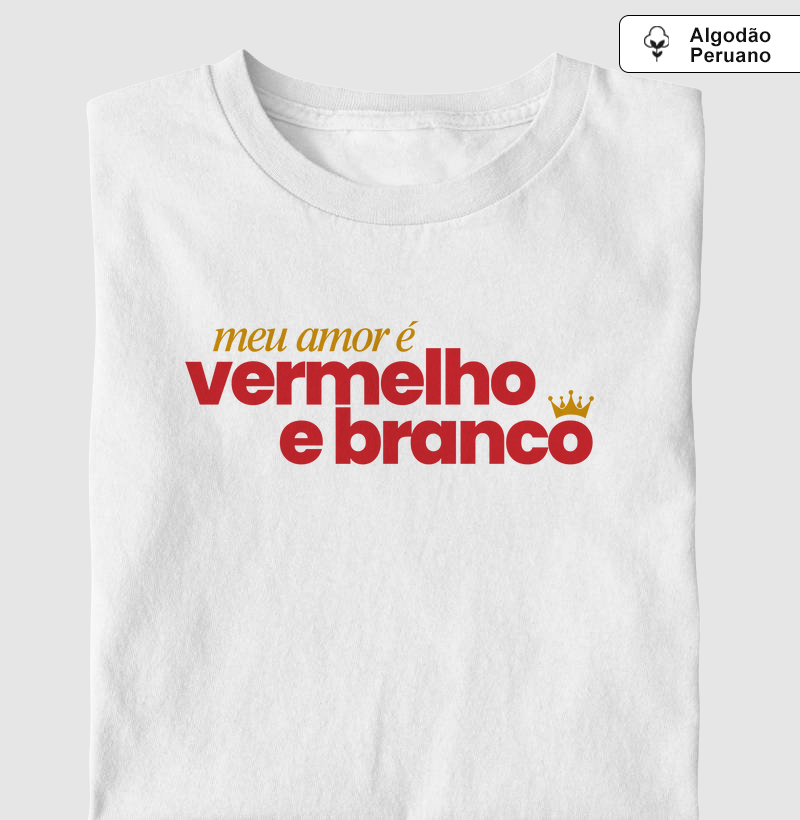 Algodão Peruano - Meu amor é vermelho e branco