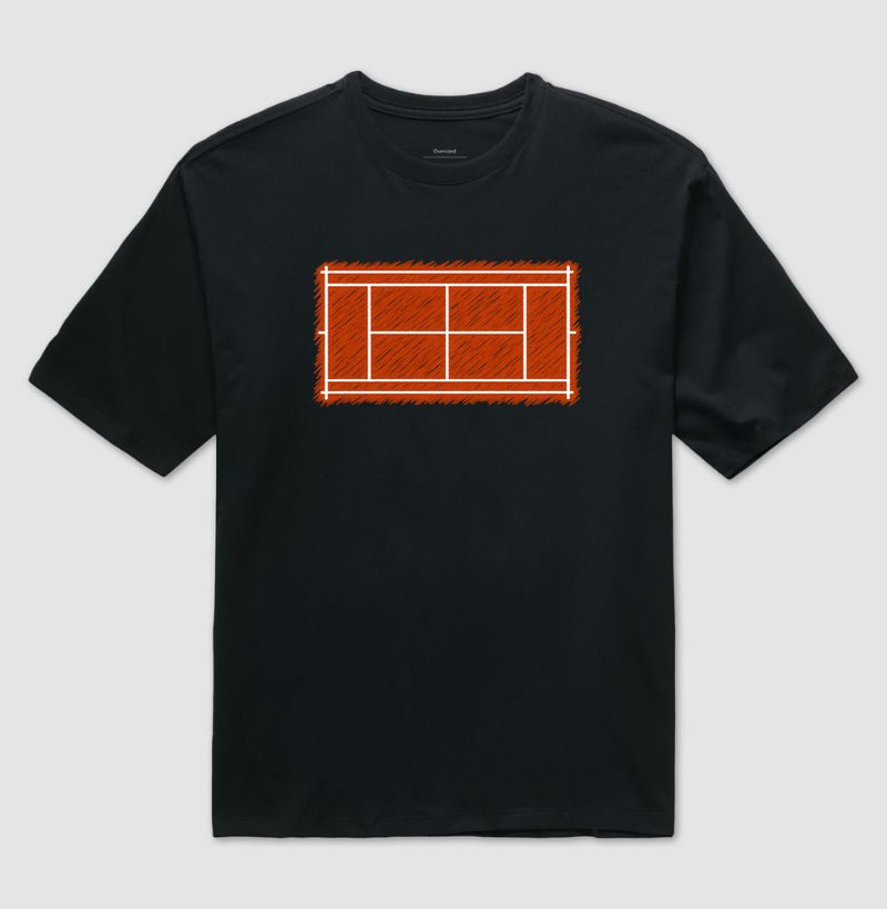 Quadra Saibro Rabiscada - Camiseta Oversized