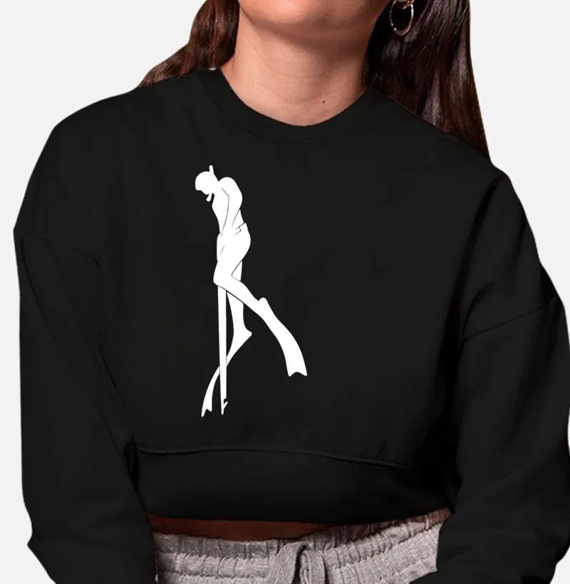 Casaco de Moletom Cropped Pesca Sub Mergulhador