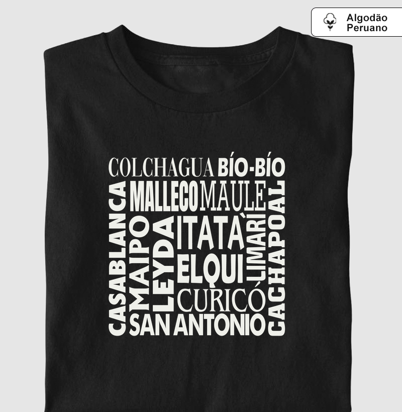 Wine Origins - Chile - Camiseta Algodão Peruano