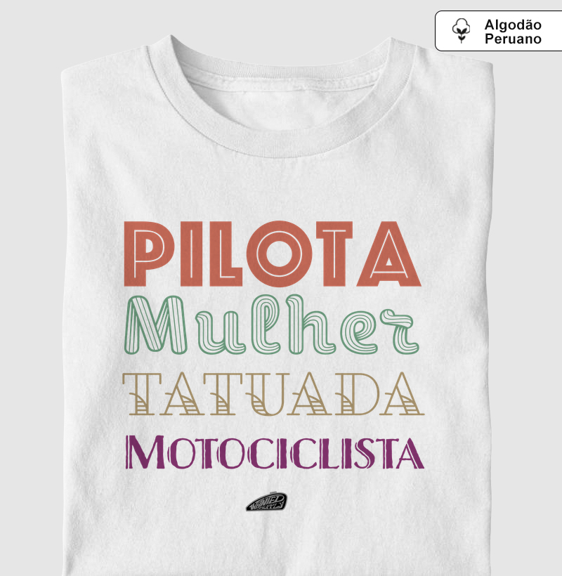 Pilota Mulher Tatuada Motociclista 