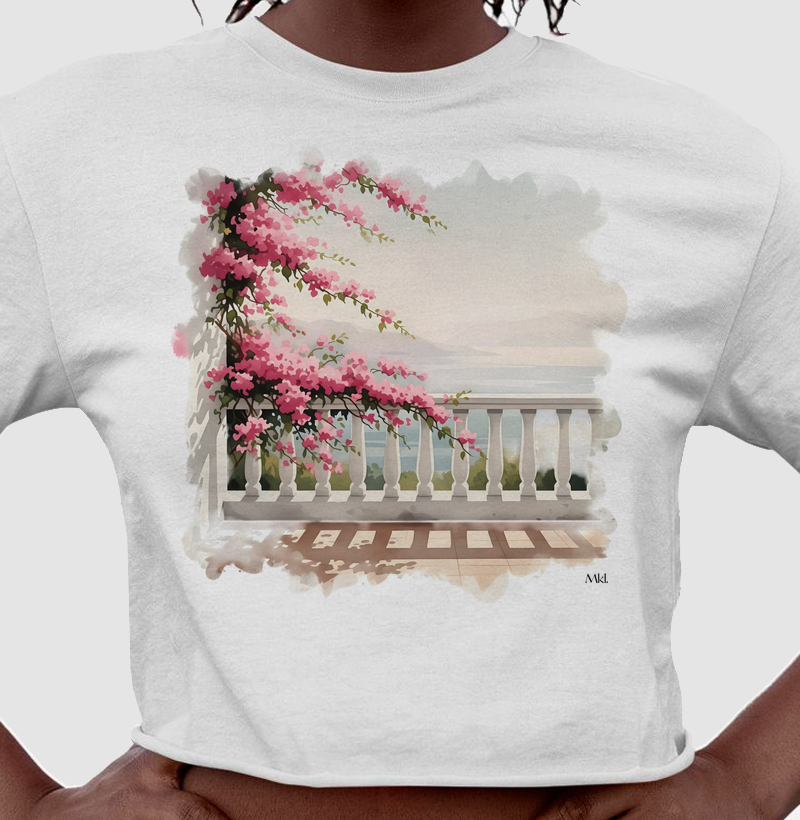 Cropped Algodão Premium - Varanda Mediterrânea 