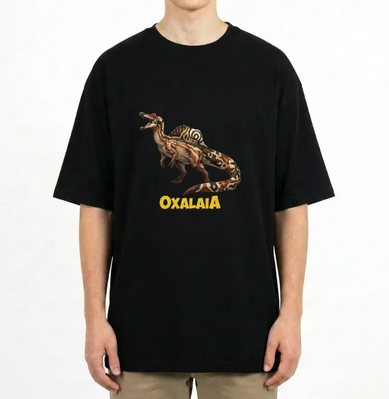 Camiseta Dinossauro Oversized Oxalaia Rugindo Algodão Premium Dinoloco