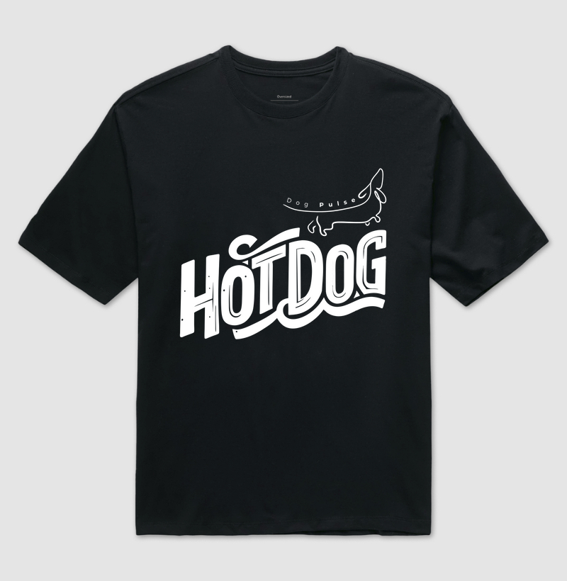 Camiseta Oversized Dog Pulse Hot Dog - Puro Ketchup