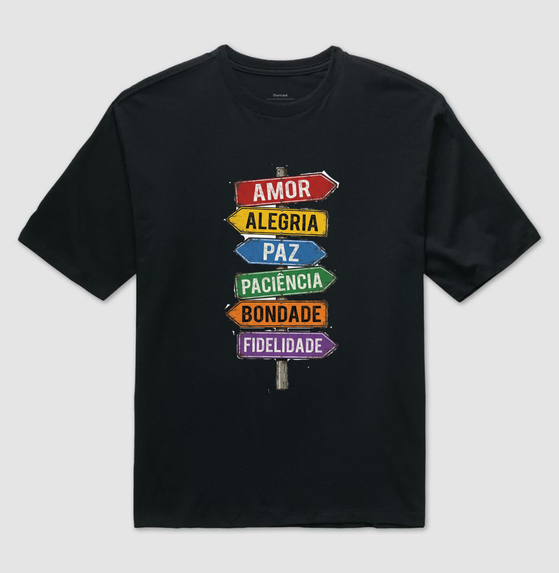 Placa de Direção de Frutos - Camiseta Oversized